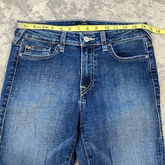 True Religion Halle Mid Rise Super Skinny Jeans Medium Dark Wash Sz 28 - Picture 8 of 12